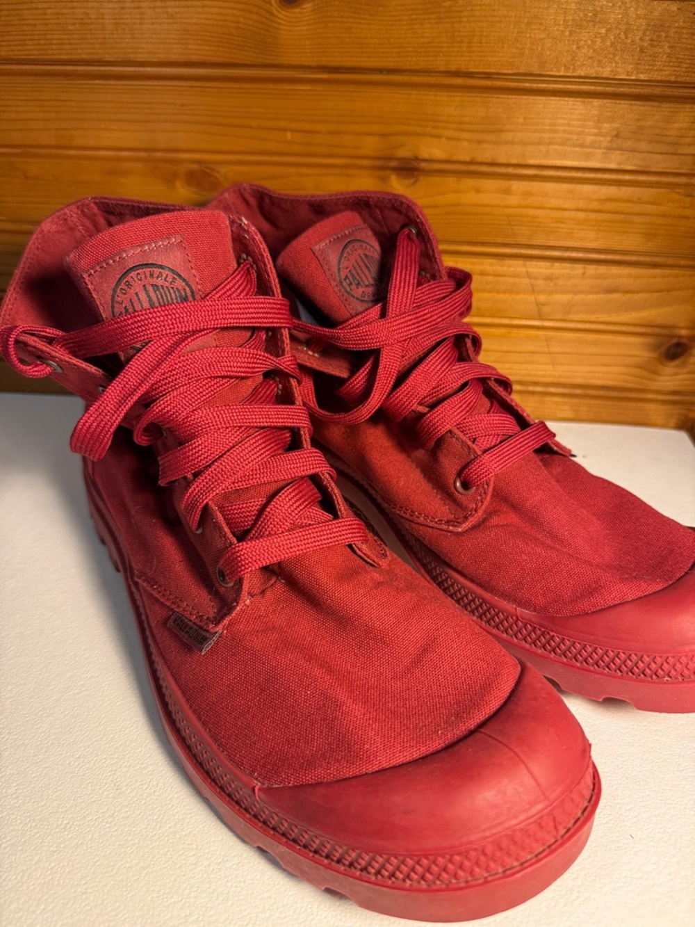 Palladium pampa hi mono Men's All-Red Canvas High-Top Sneakers